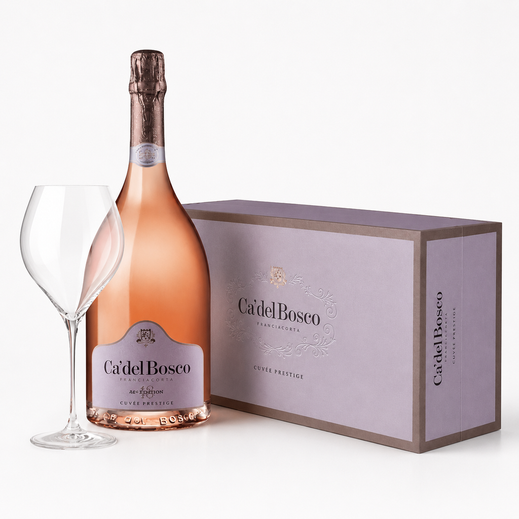6 calici Riedel + Cuvée Prestige Rosé Edizione 48 1,5 lt